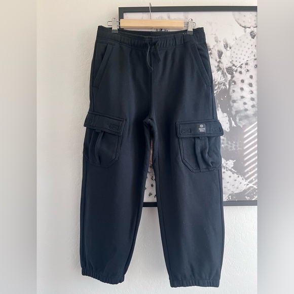Ninth Hall Stash Youth Black Baggy Cargo Jogger Sweatpants size Large - Picture 3 of 7